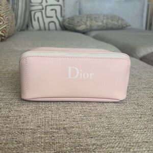 Pink Dior cosmetics bag